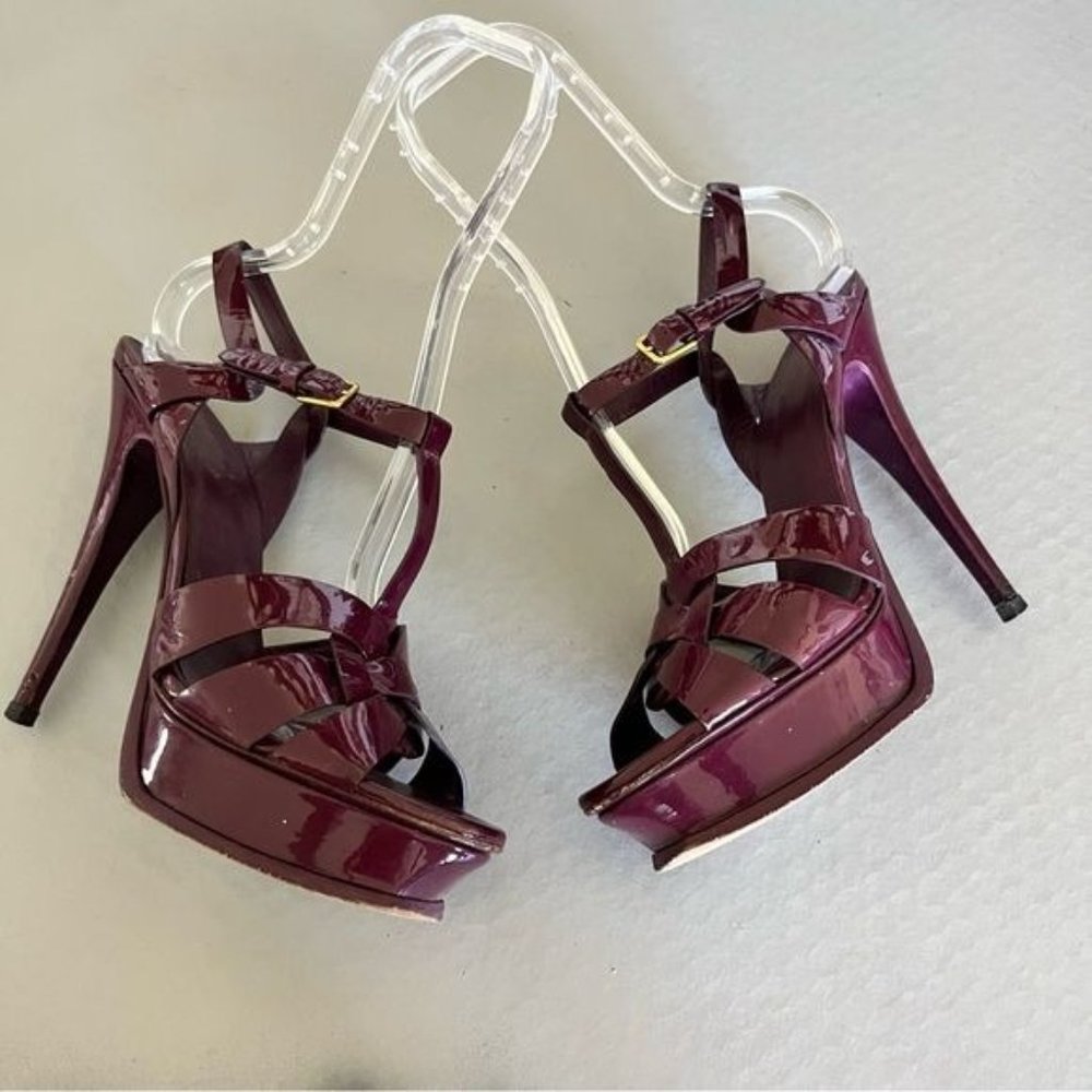 YSL Saint Luarent Tribute Platform Sandal Heels - Picture 2 of 7
